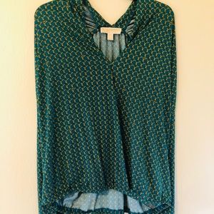 Unique, pretty Michael Kors green/gold top